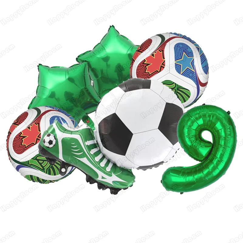 6pcs Soccer Balloon Kit Football Birthday Decors for Boy Soccer Theme Party Supplies Soccer Football Party Balloon Kids Toy Gift