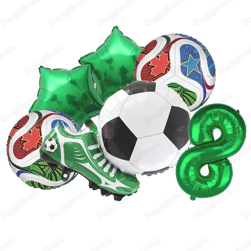 6pcs Soccer Balloon Kit Football Birthday Decors for Boy Soccer Theme Party Supplies Soccer Football Party Balloon Kids Toy Gift