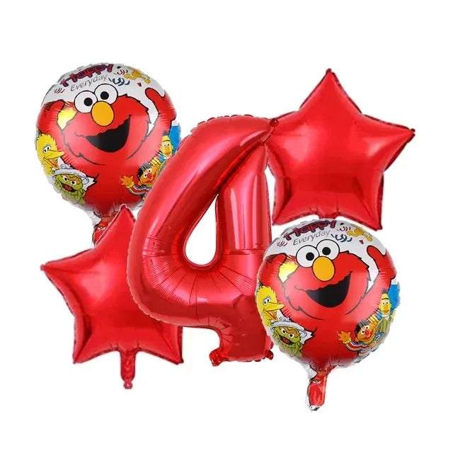 Cute S&Sesames Street Birthday Party Decorations Moster Theme Tableware Cake Topper Balloon Party Favors Kids Baby Shower Decor