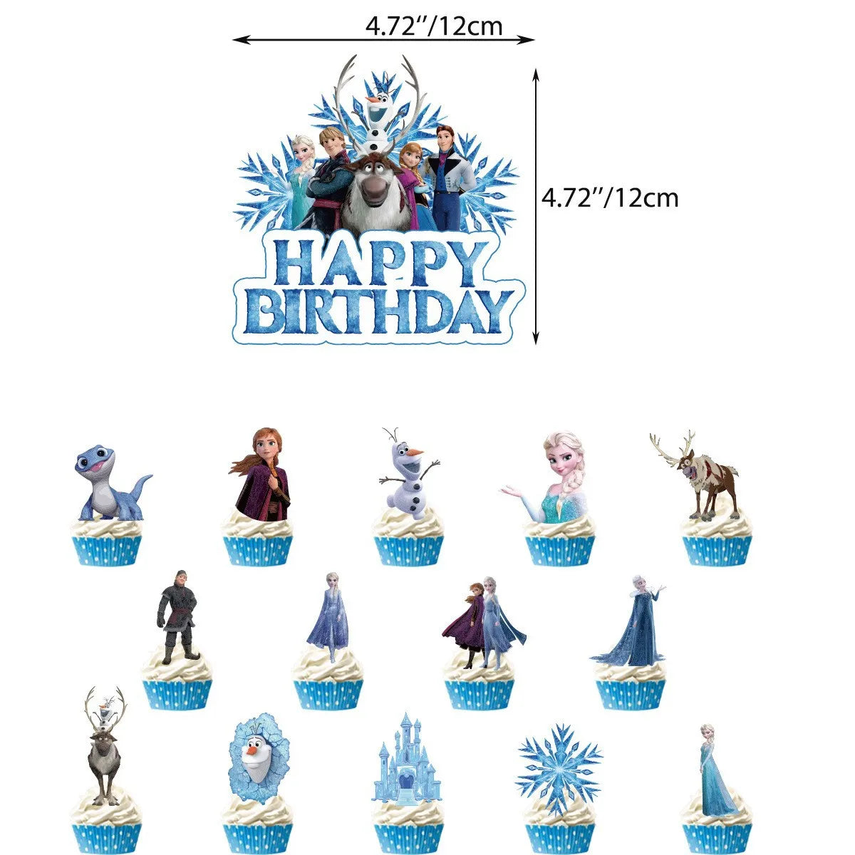 Frozen Theme Party Balloon Set Elsa HAPPY BIRTHDAY Paper Banner DIY Cake Toppers 12inch Latex Balloon Birthday Party Decorations