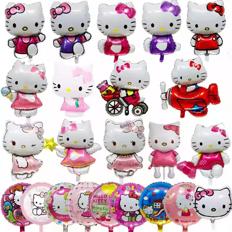 Cartoon Cute Angel Hello Kitty Foil Balloon for Children's Happy Birthday Party Hello Kitty Foil Balloons Baby Shower Globos