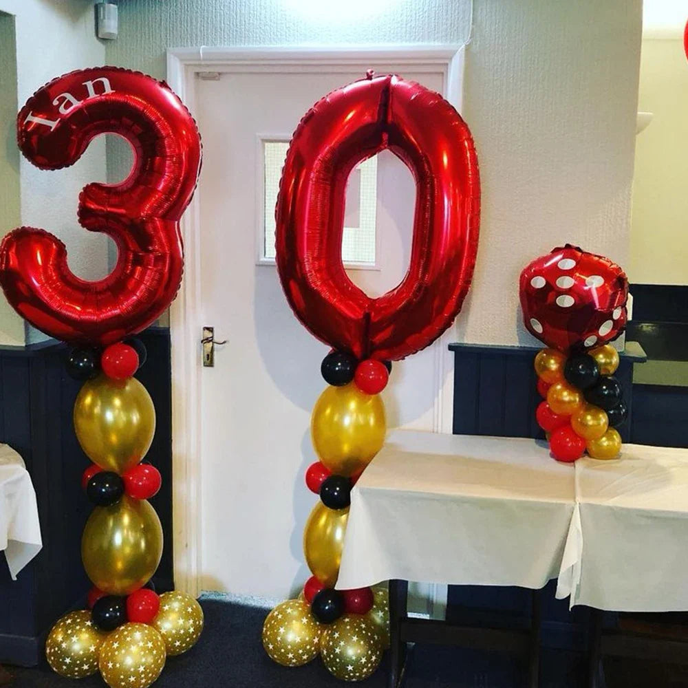 2/6/10pcs/lot 18cm Cube Foil Balloons Dice Foil Ballon Casino Theme Party Adult Birthday Decor Las Vegas Party Poker Theme Party