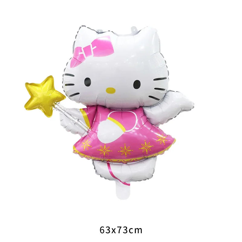 Cartoon Cute Angel Hello Kitty Foil Balloon for Children's Happy Birthday Party Hello Kitty Foil Balloons Baby Shower Globos