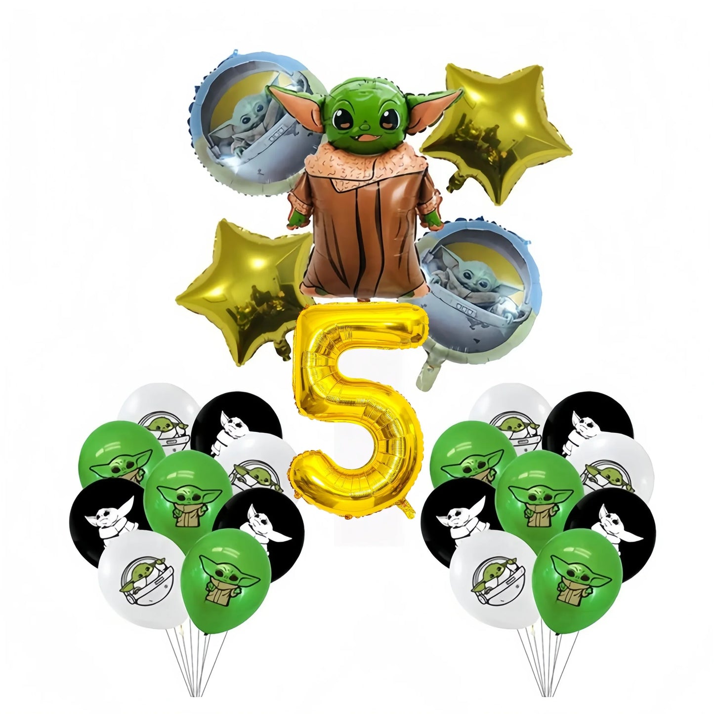 Cute Yodaes Baby Birthday Party Decorations Cup Plate Napkin Cake Topper Tablecloth Balloon Banner Favors Kids Boys Baby Shower