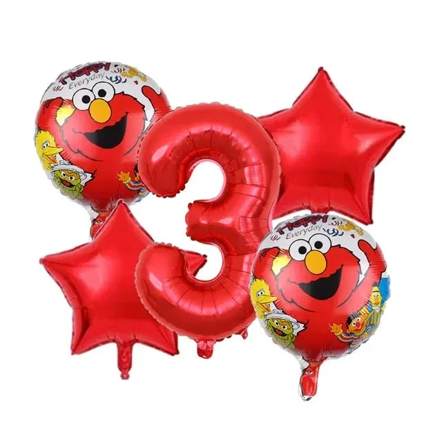 Cute S&Sesames Street Birthday Party Decorations Moster Theme Tableware Cake Topper Balloon Party Favors Kids Baby Shower Decor