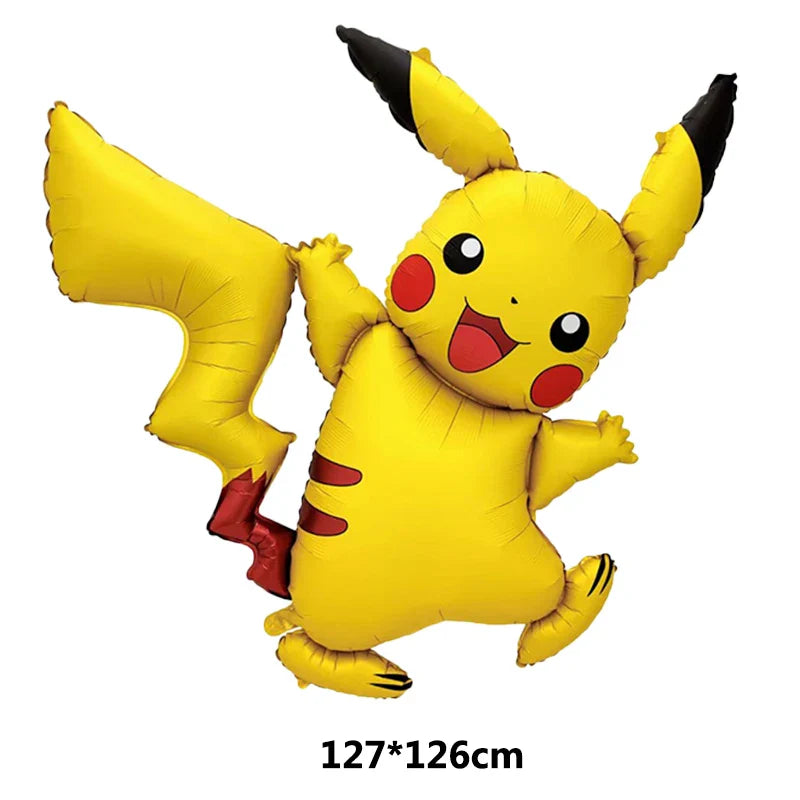 1set Cartoon Pokemon Large Pikachu Theme Foil Balloons Set Kids Birthday Baby Shower Party Decoration Supplies