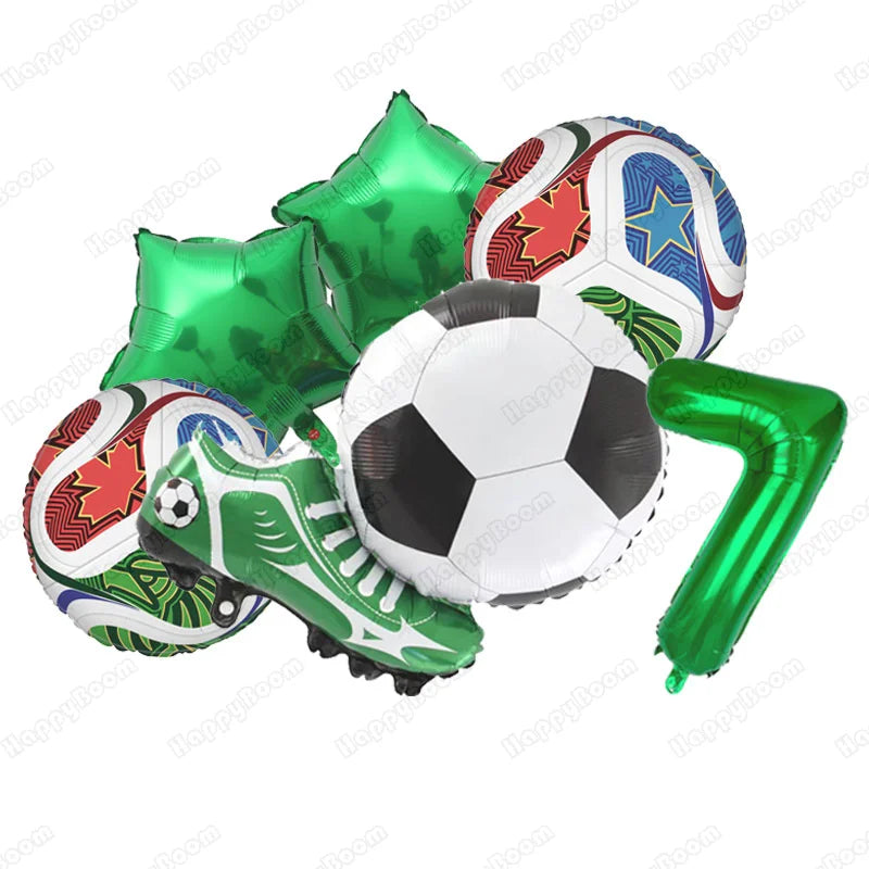 6pcs Soccer Balloon Kit Football Birthday Decors for Boy Soccer Theme Party Supplies Soccer Football Party Balloon Kids Toy Gift