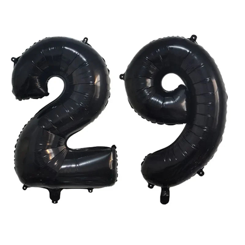 2Pcs 32 Inch Gold Silver Black Blue Pink Helium Foil Number Balloon 28 29 30 31 32 33 Happy Birthday Party Decoration Supplies