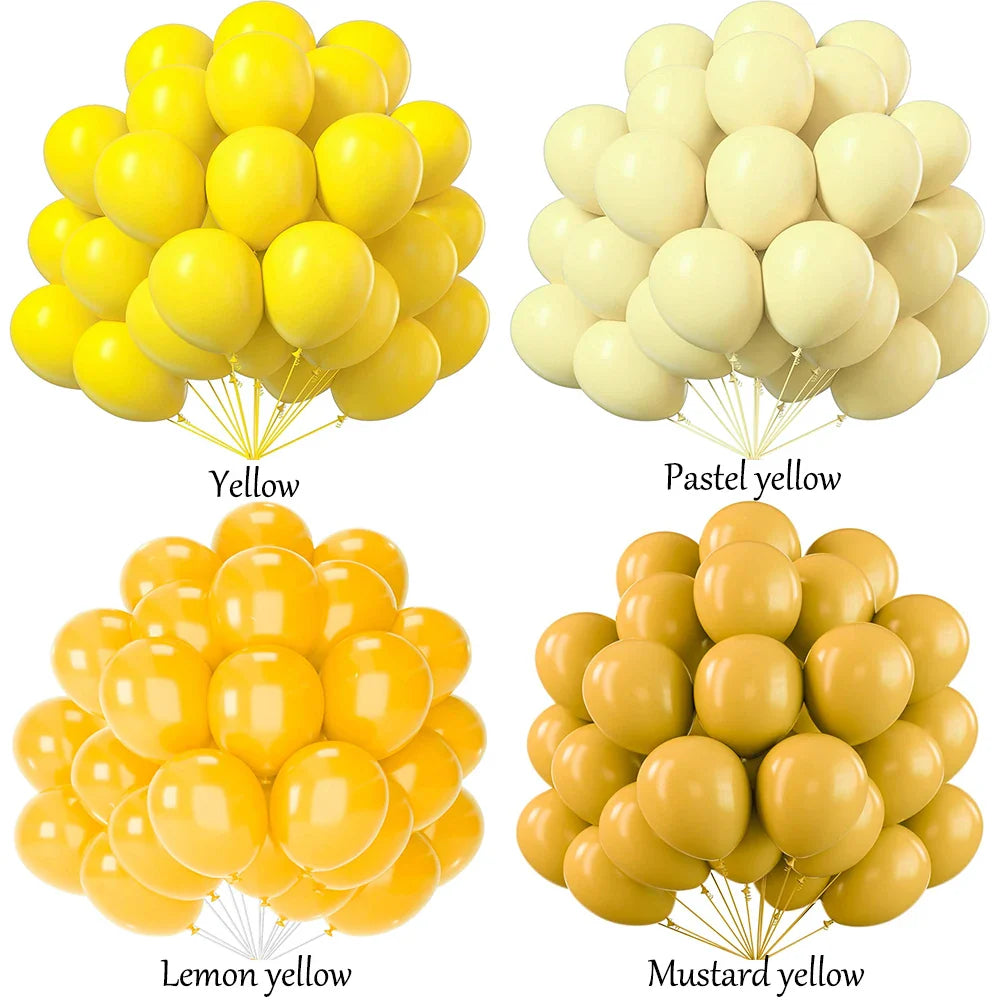 10/20/30pcs Yellow Balloons Pastel Lemon Mustard Yellow Ballon Birthday Party Helium Latex Globos Baby Shower Wedding Decoration