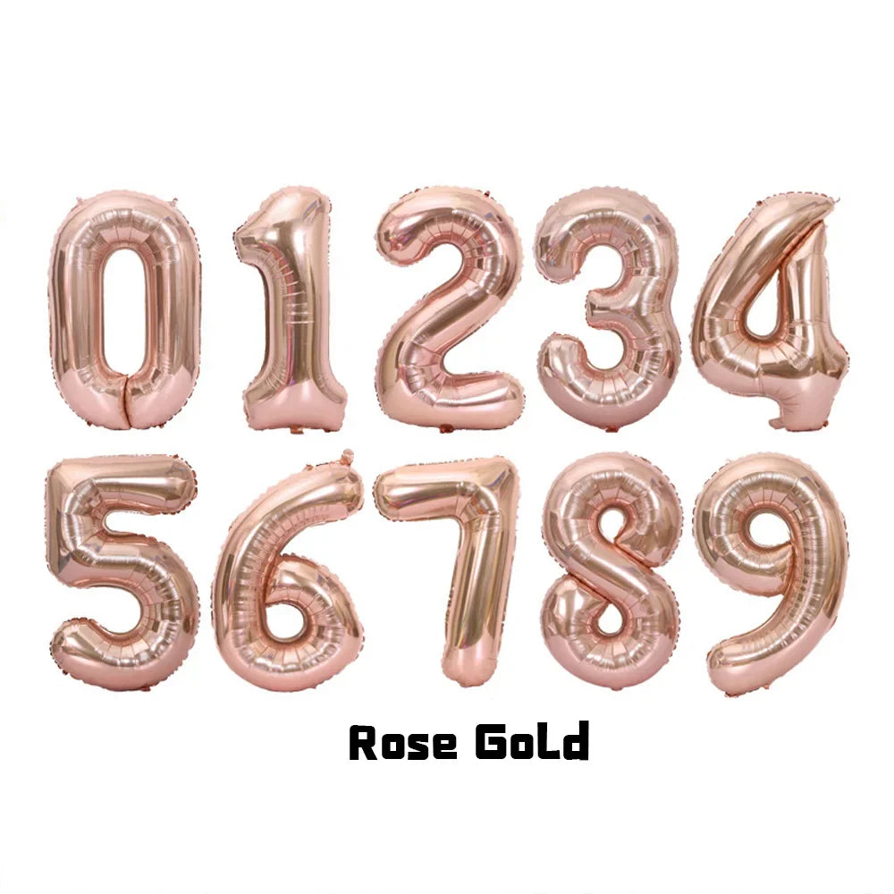 1Pcs Cream Number Birthday Balloons 32/40inch White Brown Caramel Beige Large Number Foil Balloon for Birthday Anniversary Decor