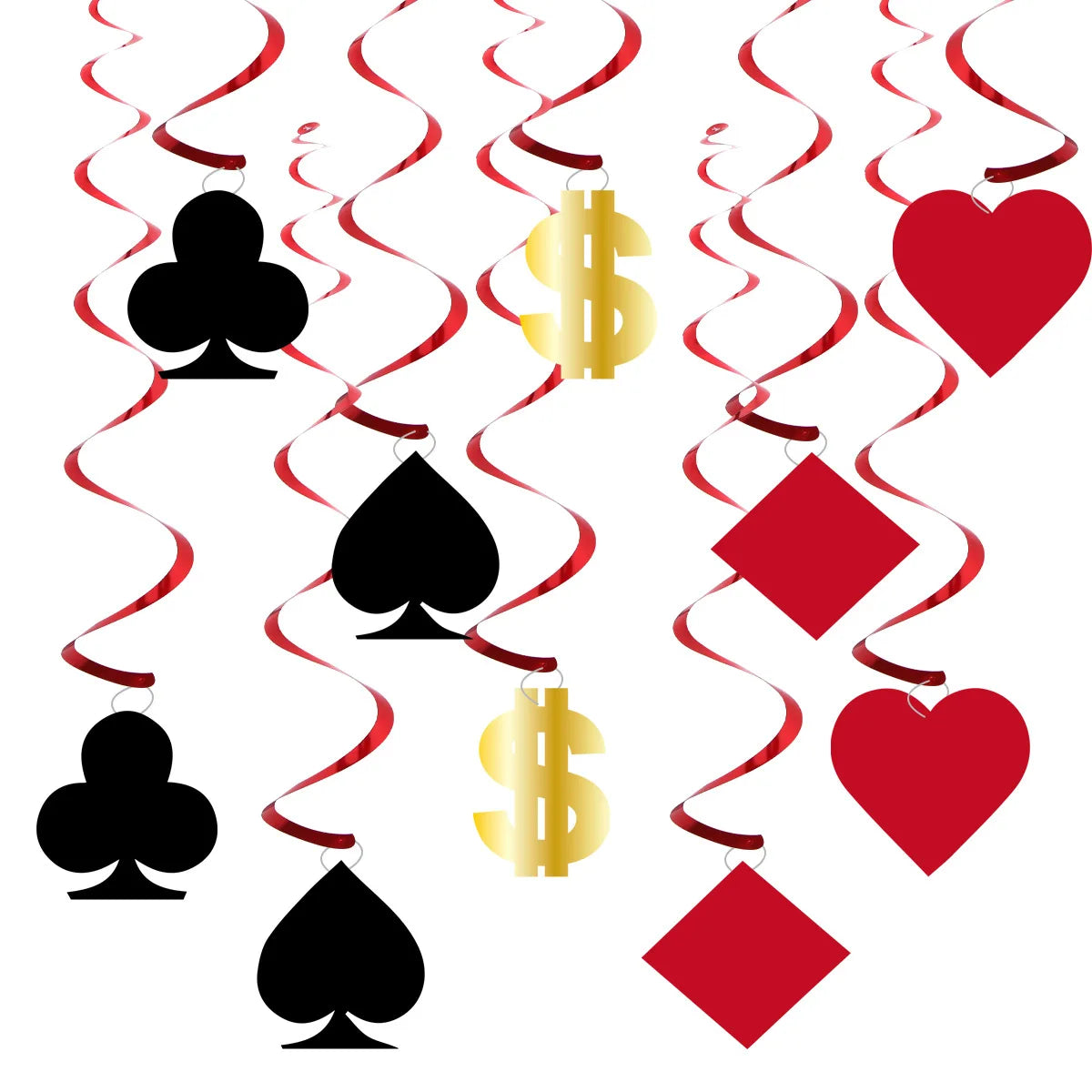 Casino Party Decoration Poker Honeycomb Ball Poker Card Garlands Balloons Casino Las Vegas Themed Adult Birthday Party Supplies
