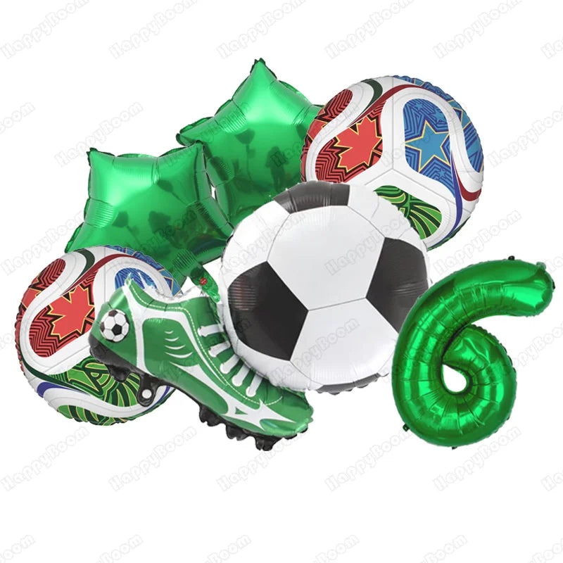 6pcs Soccer Balloon Kit Football Birthday Decors for Boy Soccer Theme Party Supplies Soccer Football Party Balloon Kids Toy Gift