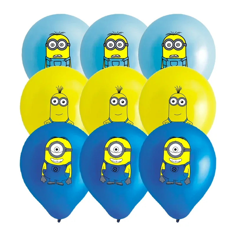 Hot Anime Yellow Birthday Party Baby Shower Balloon Set Disposable Tableware Decoration Supplies Cup Napkin Background Boy Likes