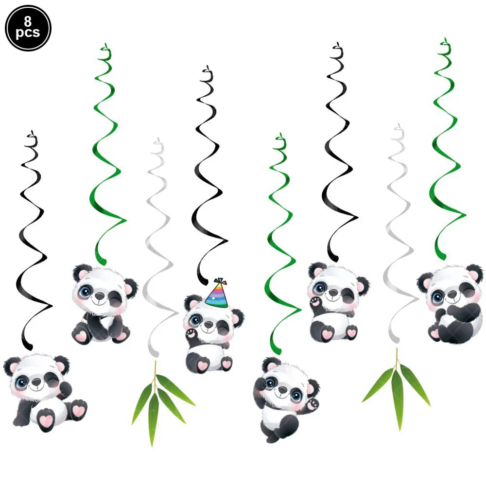 Cartoon Panda Animal Green 32inch Foil Number Balloon Set Children Birthday Party DIY Decoration Baby Shower Kids Animal Balloon