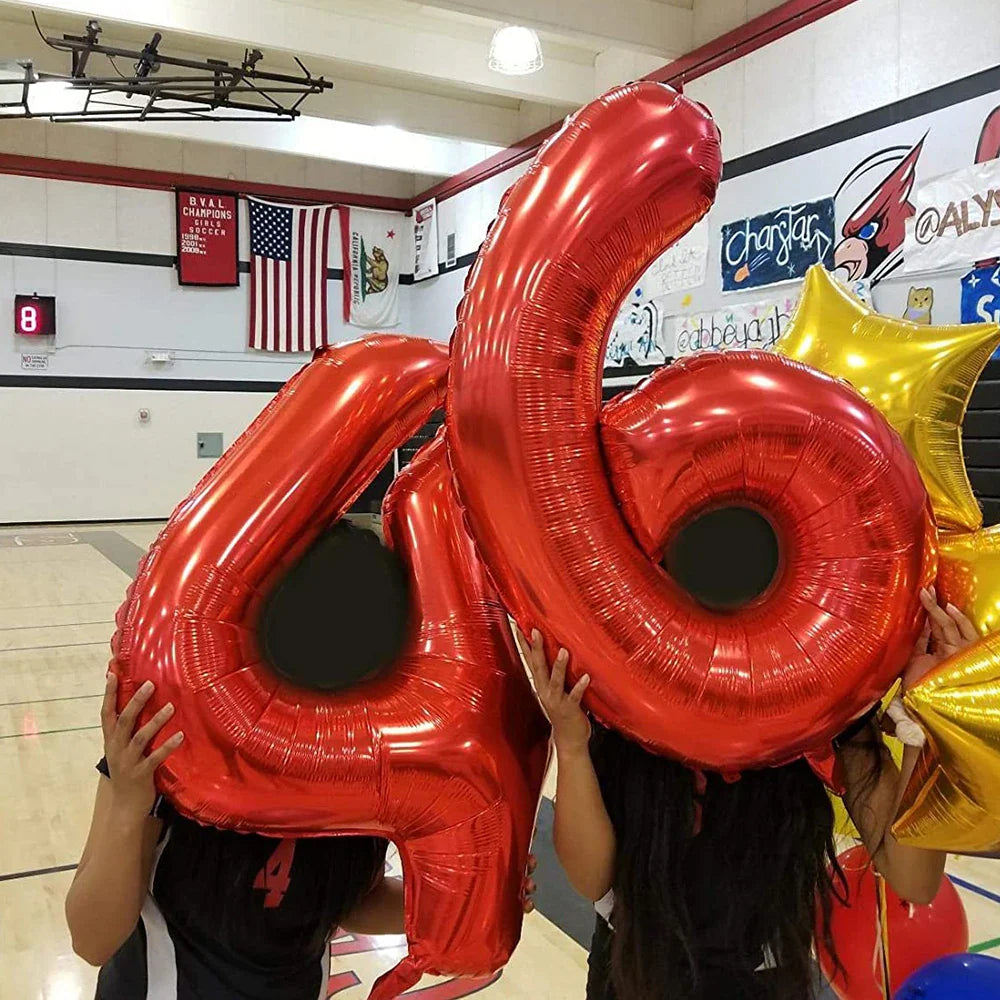 Number 40 Balloon 40 Digit Balloon Forty Blue Figure Green Globe 40th Birthday Big Large Red Rose Golden Black Colorful 32inch