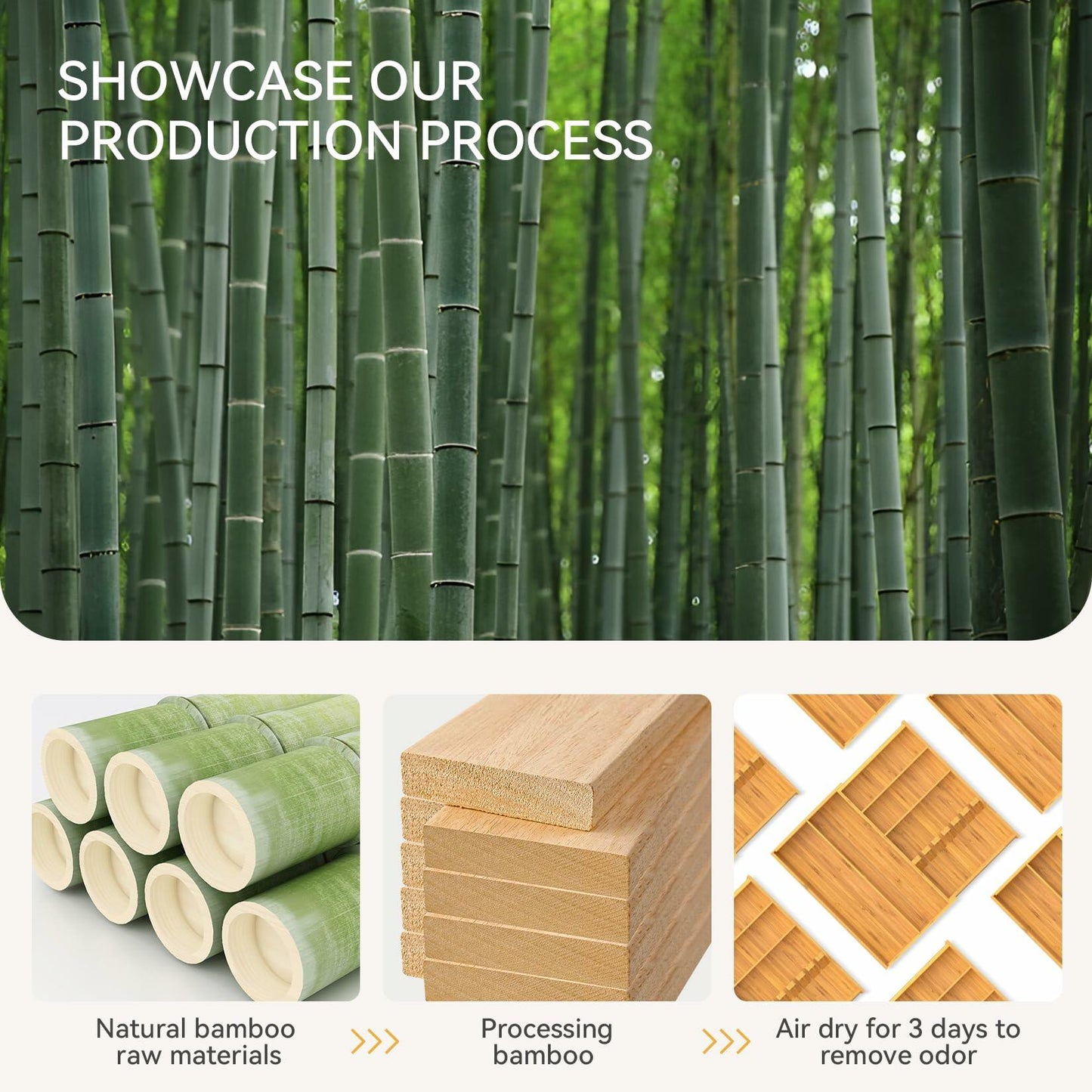 Yofidra Bamboo Silverware Drawer Organizer 16.9x18.9 Expandable Natural